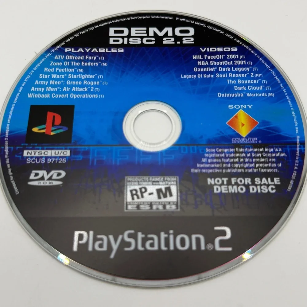 Sony PlayStation 2 Demo Disc Version 2.2 SCUS-97126 Retro Gaming Y2K Collector